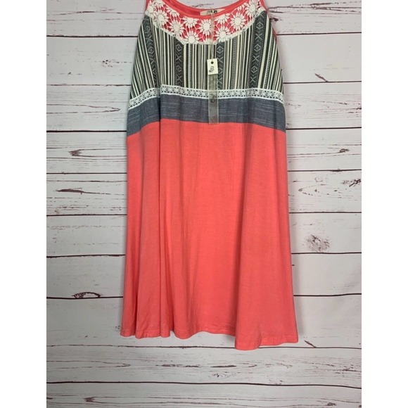 Ya Los Angeles Boutique Women's M Medium Coral Sleeveless Dress NEW With TAGS - Picture 3 of 12